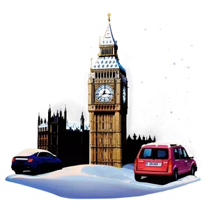 Snowy Big Ben Winter Scene Png Wbf PNG Image