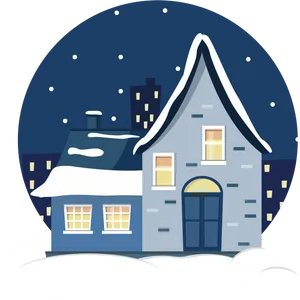 Snowy Christmas Eve Scene PNG Image