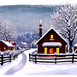 Snowy Christmas Eve Village Png 06252024 PNG Image