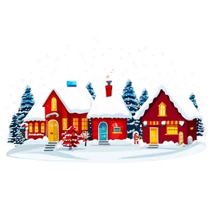 Snowy Christmas Village Png 06252024 PNG Image