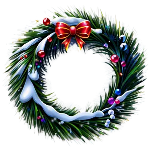 Snowy Christmas Wreath Png 06252024 PNG Image