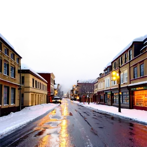 Snowy City Street Winter Png Lhb PNG Image