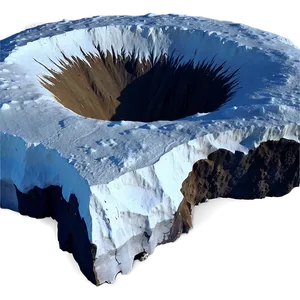 Snowy Crater Mountain Top Png Aat1 PNG Image