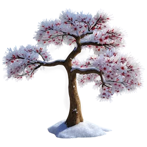 Snowy Sakura Tree In Winter Png 21 PNG Image