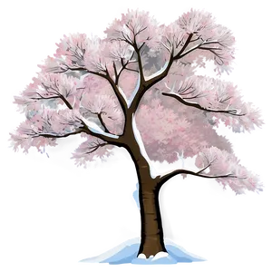 Snowy Sakura Tree In Winter Png Aos PNG Image