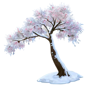 Snowy Sakura Tree In Winter Png Ppe55 PNG Image