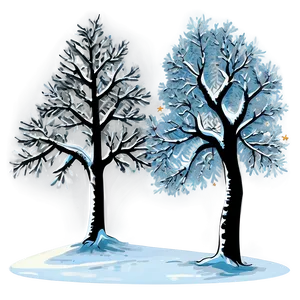 Snowy Tree Silhouette Png 06212024 PNG Image