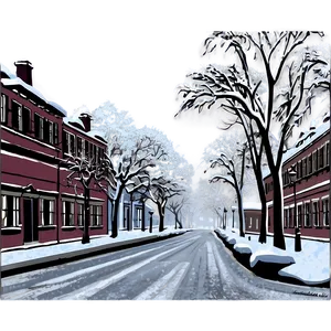 Snowy Winter Street Png 06112024 PNG Image