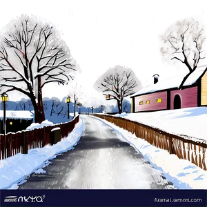 Snowy Winter Street Png Svx28 PNG Image