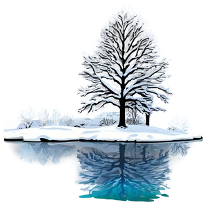 Snowy Winter Trees And River Png Bpi87 PNG Image