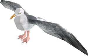 Soaring Seagullin Flight PNG Image