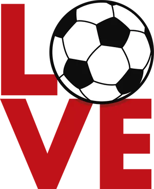 Soccer Love Graphic Art PNG Image