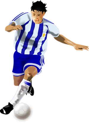 Soccer_ Player_in_ Action_ Illustration PNG Image