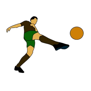 Soccer Player Kicking Ball Illustration PNG Image