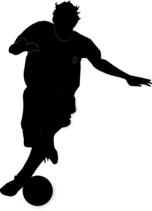 Soccer Player Silhouette Dark Background PNG Image