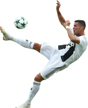 Soccer_ Star_ Mid Air_ Kick PNG Image