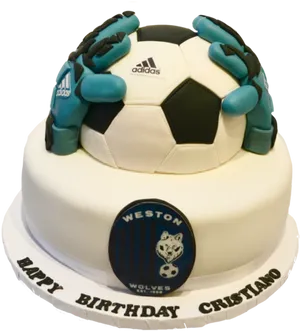 Soccer Themed Birthday Cake PNG Image