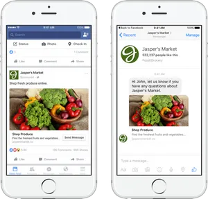 Social Media Ad Comparison Jaspers Market PNG Image