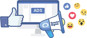 Social Media Advertising Illustration PNG