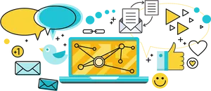 Social Media Analytics Illustration PNG