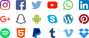 Social_ Media_and_ Tech_ Logos_ Collage PNG Image