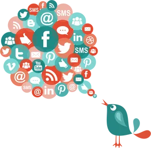 Social Media Bird Singing PNG Image