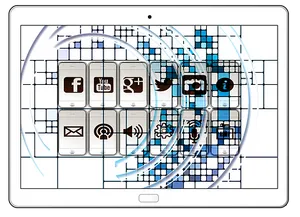 Social Media Connectivity Tablet PNG