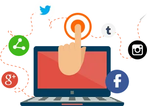 Social Media Engagement Concept PNG