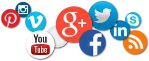 Social Media Icons Cluster PNG Image