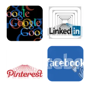 Social Media Icons Collage PNG Image