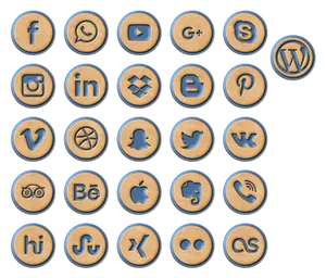 Social Media Icons Cookie Style PNG