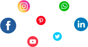 Social Media Icons Floating PNG Image