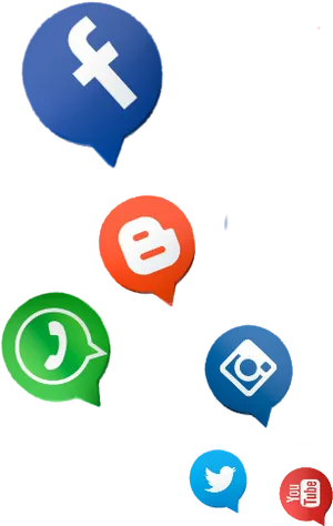 Social Media Icons Floating PNG Image