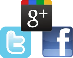 Social Media Icons Google Plus Twitter Facebook PNG Image