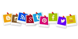Social Media Icons Pinned PNG Image