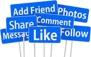 Social Media Interaction Signs PNG Image