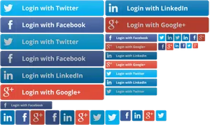 Social Media Login Buttons Collection PNG Image