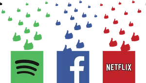 Social Media Logosand Likes PNG Image