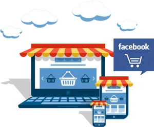 Social Media Online Shopping Concept PNG Image