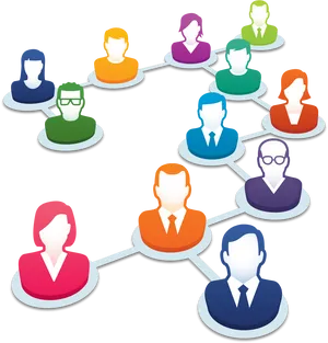 Social Network Connections Graphic PNG