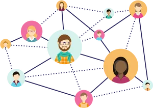 Social Network Connections Illustration PNG Image