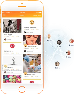 Social Networking App Interface PNG Image