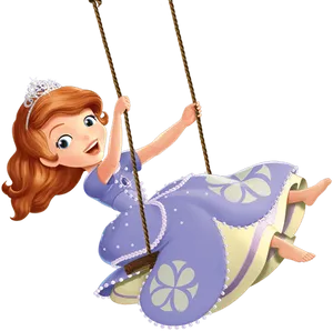 Sofia The First Swinging Happily PNG Image