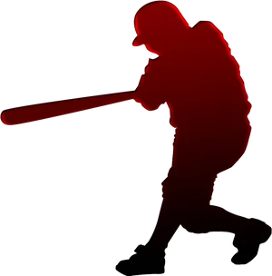 Softball Batter Silhouette PNG Image