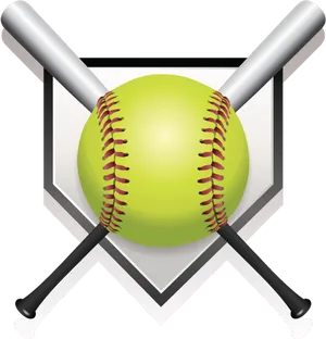 Softballand Bats Icon PNG Image