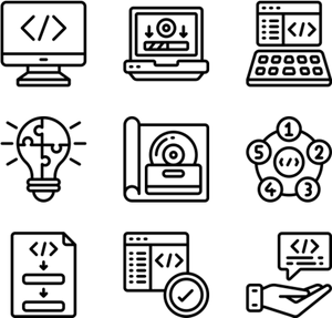 Software Development Icons Set PNG