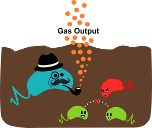 Soil Bacteria Interactionsand Gas Production PNG Image