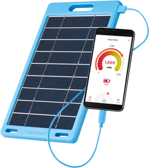 Solar Phone Chargerin Use PNG Image