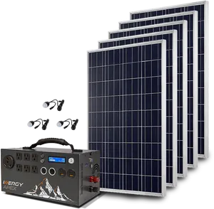 Solar Power System Components PNG Image