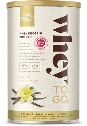 Solgar Whey Protein Powder Vanilla PNG Image